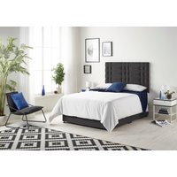 Somnior Bliss Sprung Memory Foam 2 Drawer Divan Bed with Upholstered Headboard Plush Velvet in Black | Size: King