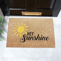 Artsy Mats Hey Sunshine Coir Doormat (60 x 40cm) in Brown | Size: 40 cm x 60 cm