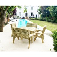 Marlborough Heavy Duty Table & Chair Set (6 Seater) in Natural