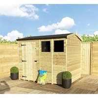 Marlborough 6 x 4 Pressure Treated High Eaves Reverse Apex Shed with Single Door in Natural