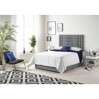Somnior Bliss Sprung Memory Foam 2 Drawer Divan Bed with Upholstered Headboard Plush Velvet in Charcoal | Size: Small Double