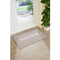 Artsy Mats Welcome Indoor Outdoor Doormat (90 x 60cm) in Beige | Size: 90 cm x 60 cm