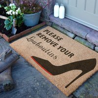 Artsy Mats Please Remove Your Louboutins Doormat (90 x 60cm) in Brown | Size: 90 cm x 60 cm