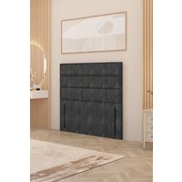 Somnior Chambery 54" Floor Standing Divan Headboard Upholstered Tweed Fabric in Charcoal | Size: Double
