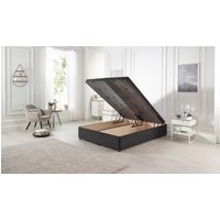 Somnior Richworth End Opening Storage Ottoman Bed in Plush Fabric in Black | Size: King