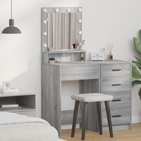 Berkfield Home Dressing Table with LED Lights in Grey Sonoma - 50x41x135 cm | Size: 50 x 41 x 135 cm