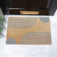 Artsy Mats Grey Abstract Lines & Semi Circles Doormat | Size: 40 cm x 60 cm