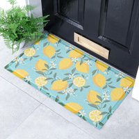 Artsy Mats Lemons on Blue Indoor Outdoor Doormat (70 x 40cm) | Size: 40 cm x 70 cm