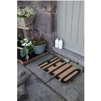 Artsy Mats Large Hello Text Style Doormat in Black | Size: 40 cm x 60 cm