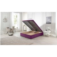 Somnior Richworth End Opening Storage Ottoman Bed in Plush Fabric in Plum | Size: Super King