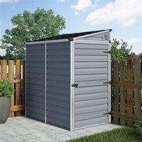 Cheshire 6 x 4 Single Door Pent Plastic Shed with Skylight Roofing in Light Grey