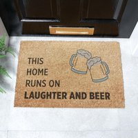 Artsy Mats Laughter & Beer Doormat (60 x 40cm) in Brown | Size: 40 cm x 60 cm