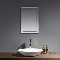 Clifton 42cm Deluxe Rectangular Bevelled Edge Bathroom Wall Mirror in Natural