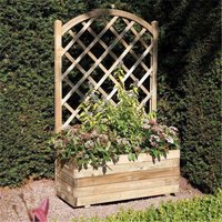 Cheshire Deluxe Rectangular Planter & Lattice in Light Oak