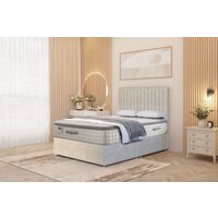 Somnior Eleanor Plush Divan Bed Set with Pillowtop Mattress & 54" Headboard in Silver | Size: Single