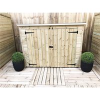 Marlborough 8 x 4 Pressure Treated Tongue AndGroove Bike Store With Double Doors in Natural