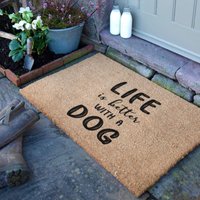 Artsy Mats Life Is Better With A Dog Doormat (90 x 60cm) in Brown | Size: 90 cm x 60 cm