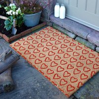 Artsy Mats Hearts Doormat (90 x 60cm) in Brown | Size: 90 cm x 60 cm