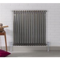 Clifton Silver Horizontal Radiator with 2 Columns 600mm (H) x 830mm (W) in Metallic Silver