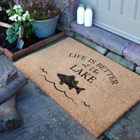 Artsy Mats Life Is Better At The Lake Doormat (90 x 60cm) in Brown | Size: 90 cm x 60 cm
