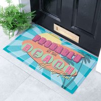 Artsy Mats Probably At The Beach Doormat (70 x 40cm) in White | Size: 40 cm x 70 cm