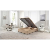 Somnior Richworth End Opening Storage Ottoman Bed in Plush Fabric in Beige | Size: Single