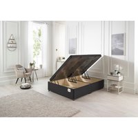 Somnior Milbank Side Opening Storage Ottoman Bed in Plush Fabric in Black | Size: Single