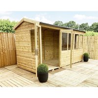 Marlborough 12 x 20 Reverse Pressure Treated Apex Summerhouse with Short Windows in Natural
