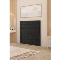 Somnior Chambery 54" Floor Standing Divan Headboard Upholstered Plush Velvet in Black | Size: Small Single