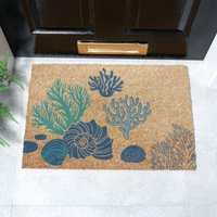 Artsy Mats Coral & Shells Doormat (60 x 40cm) in Brown | Size: 40 cm x 60 cm