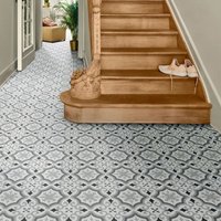 Vinyl Flooring UK White Grey 2.8mm Cushion Backed Designer Vinyl Flooring Sheet | Size: 2000mm x 2000mm