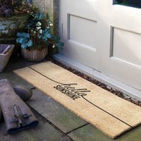 Artsy Mats Hello Sunshine Coir Doormat (120 x 40cm) in Brown | Size: 40 cm x 120 cm