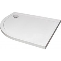Clifton 1200mm x 800mm OFFSET Quadrant Shower Tray - LEFT- STONE RESIN in White