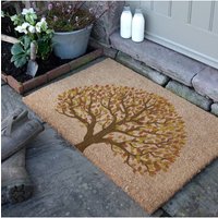 Artsy Mats Autumnal Tree of Life Coir Doormat (90 x 60cm) in Brown | Size: 60 x 90 cm