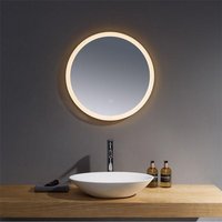 Clifton 60cm Round LED Bathroom Wall Mirror with Touch Sensor in Natural