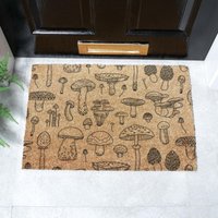 Artsy Mats Mushrooms Doormat (60 x 40cm) in Brown | Size: 40 cm x 60 cm
