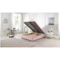 Somnior Richworth End Opening Storage Ottoman Bed in Plush Fabric in Pink | Size: Single