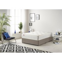 Somnior Tweed Fabric Divan Bed with Sprung Memory Foam Mattress in Brown | Size: Single