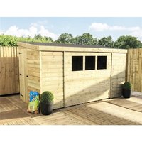 Marlborough 9 x 6 Pressure Treated Reverse Garden Shed with Single Door in Natural