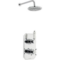 Clifton Chrome Concealed Mixer Shower with Fixed Overhead Drencher in Silver