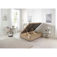 Somnior Milbank Side Opening Storage Ottoman Bed in Plush Fabric in Beige | Size: Double