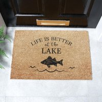 Artsy Mats Life Is Better At The Lake Doormat (60 x 40cm) in Brown | Size: 40 cm x 60 cm