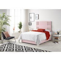 Somnior Flexby Sprung Memory Foam 2 Drawer Divan Bed with Upholstered Headboard Plush Velvet in Pink | Size: King