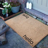 Artsy Mats Hello Bye Country Size Coir Doormat in Grey | Size: 60 cm x 90 cm