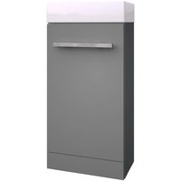 Clifton Grey Gloss Bathroom Standing Cloakroom Unit with Basin 400mm Wide