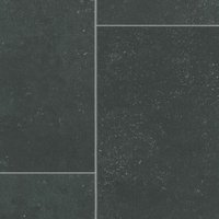 Vinyl Flooring UK Dark Grey Stone Tile Effect 2.0mm Vinyl Flooring Sheet in Black | Size: 3000mm x 6000mm