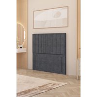 Somnior Alexas 54" Floor Standing Headboard Plush Velvet in Dark Grey | Size: Single