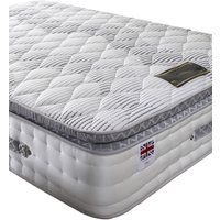 Somnior 6000 Gold 33cm Pocket Sprung Memory Foam Pillow Top Mattress Cool Blue in White | Size: Super King
