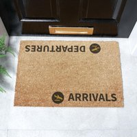 Artsy Mats Arrivals & Departures Doormat (60 x 40cm) in Brown | Size: 40 cm x 60 cm