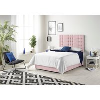 Somnior Bliss Sprung Memory Foam 2 Drawer Divan Bed with Upholstered Headboard Plush Velvet in Pink | Size: King